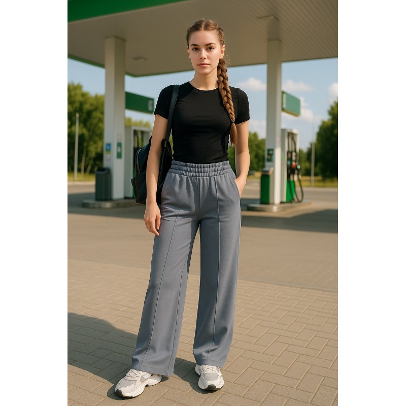 Женские брюки из двунитки с карманами - размеры S, L, 2XL