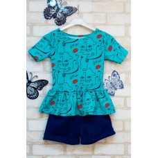 Комплект для девочки «Вика» ( Туника + Шорты )