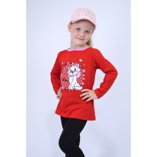 Футболка с накатом для девочки (длинный рукав)