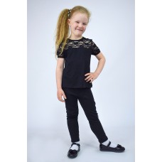 Блуза для девочки «Инга» с кружевным рукавом