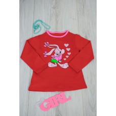 Футболка с накатом для девочки (длинный рукав)